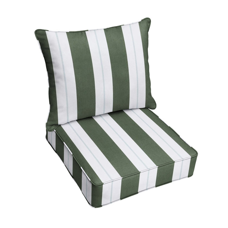 Green and white cheap striped chaise lounge cushions